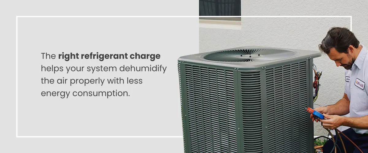 refrigerant charge can help AC system dehumidify